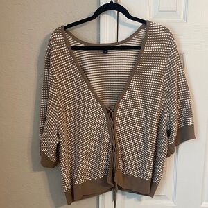 Torrid Brown and Cream V-Neck Sweater